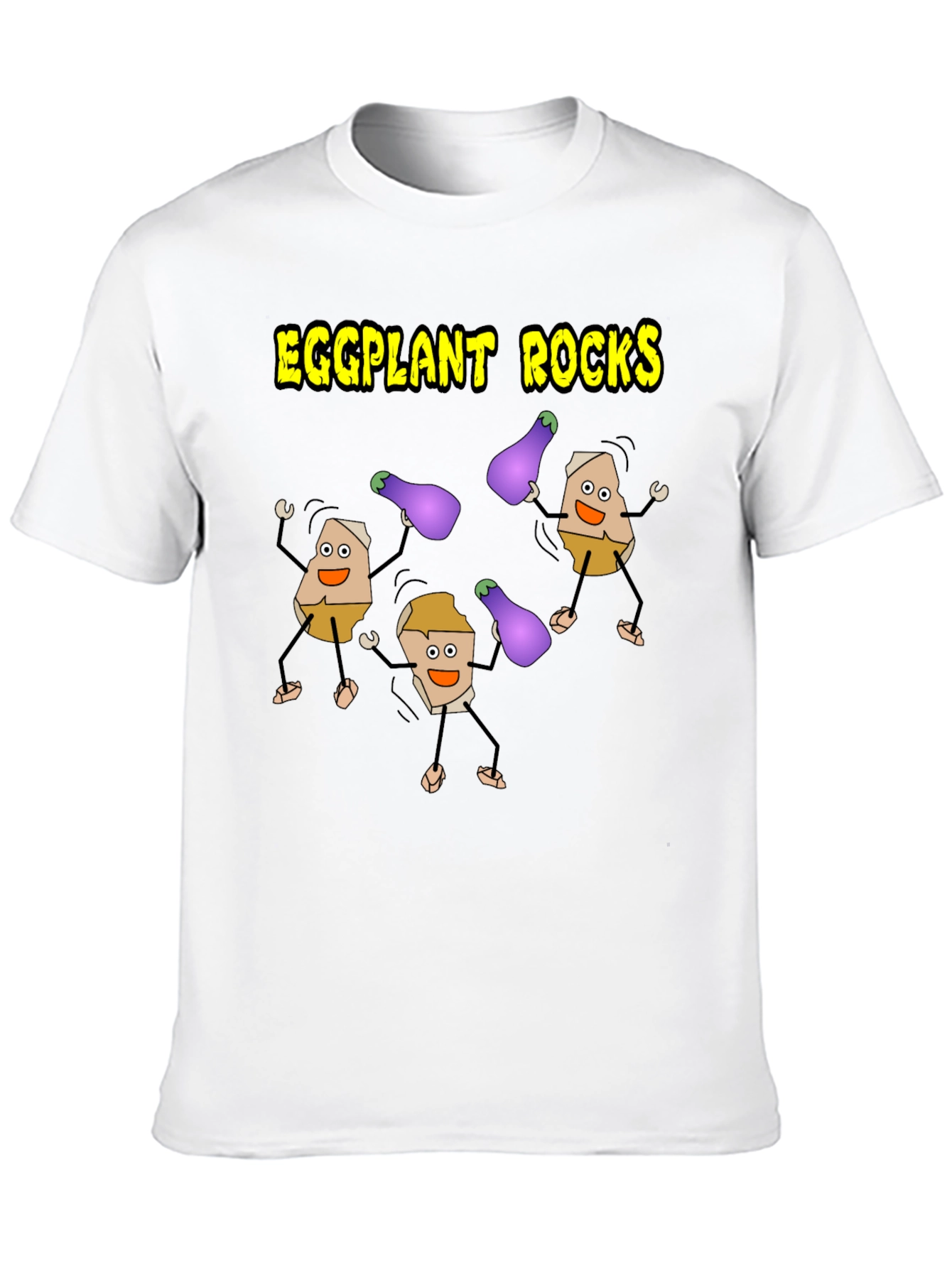 Eggplant Rocks T-Shirt - Quirky Graphic Tee