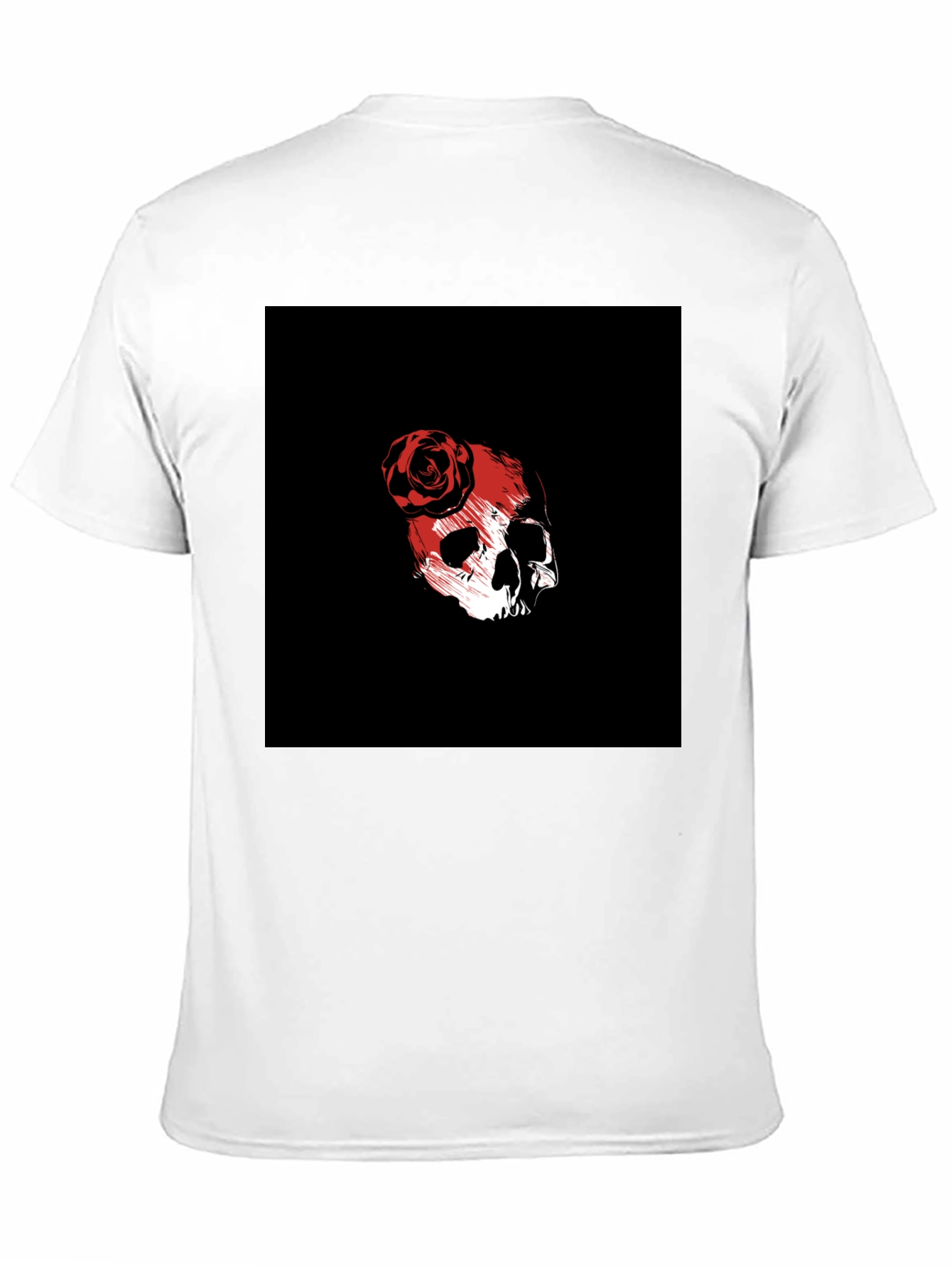 Skull & Rose Graphic Tee - Black Cotton Blend
