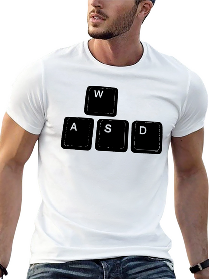Gamer Keyboard WASD T-Shirt - Black Cotton Tee