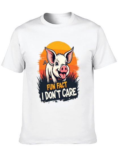 Fun Fact Pig T-Shirt: I Dont Care Novelty Tee