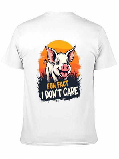 Fun Fact Pig T-Shirt: I Dont Care Novelty Tee