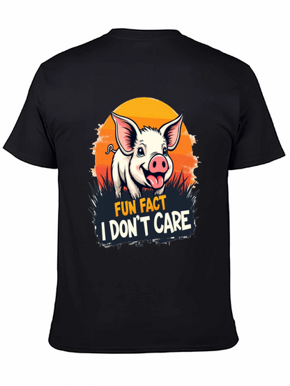 Fun Fact Pig T-Shirt: I Dont Care Novelty Tee
