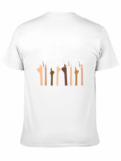 Equality Black Graphic Tee Diverse Hands Up T-Shirt