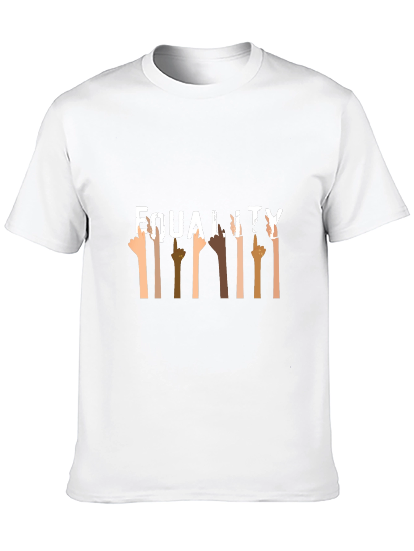 Equality Black Graphic Tee Diverse Hands Up T-Shirt