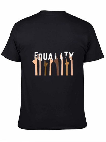 Equality Black Graphic Tee Diverse Hands Up T-Shirt
