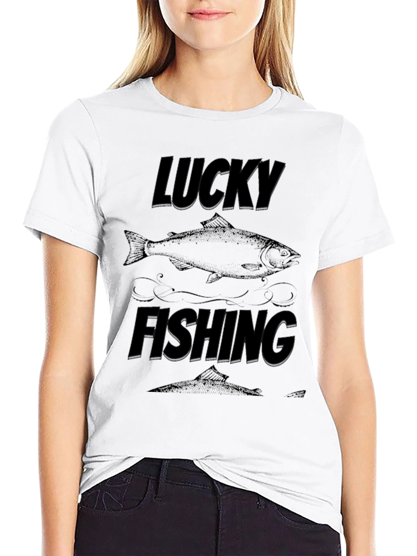 Lucky Fishing Graphic T-Shirt
