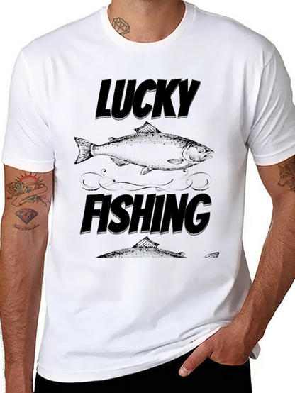 Lucky Fishing Graphic T-Shirt