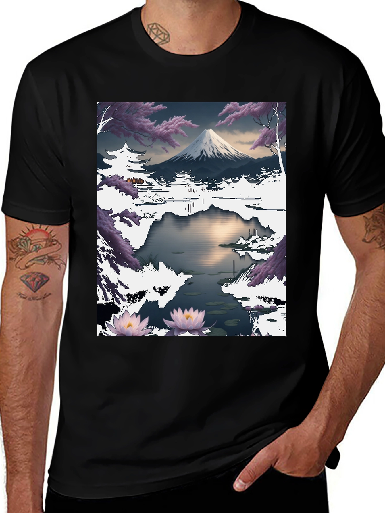 Mount Fuji Landscape Graphic T-Shirt