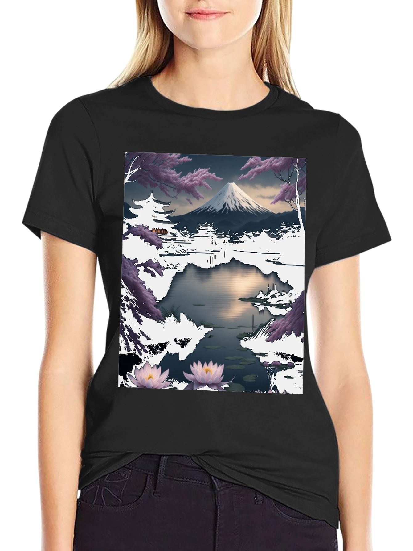 Mount Fuji Landscape Graphic T-Shirt