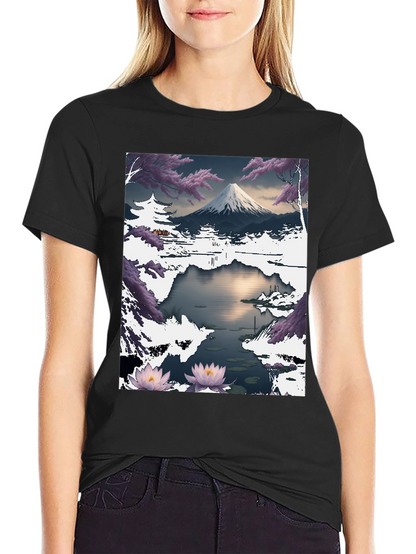 Mount Fuji Landscape Graphic T-Shirt