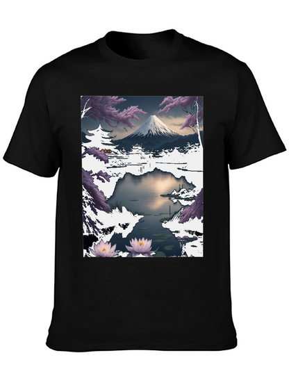 Mount Fuji Landscape Graphic T-Shirt