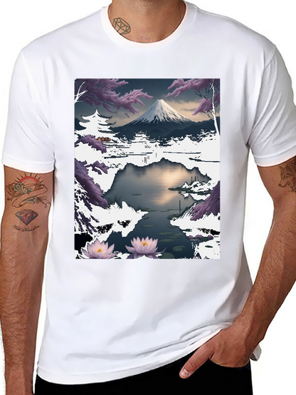 Mount Fuji Landscape Graphic T-Shirt