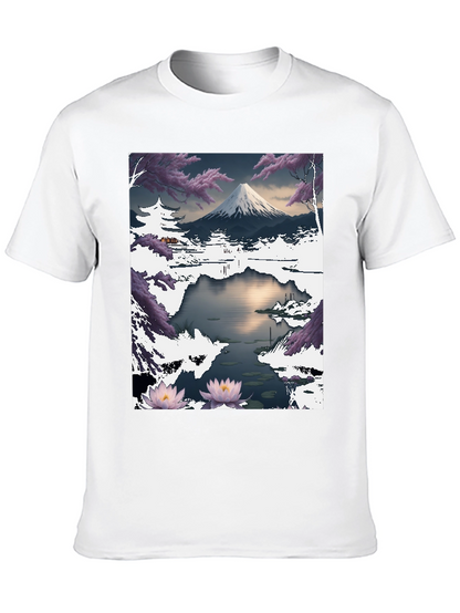 Mount Fuji Landscape Graphic T-Shirt