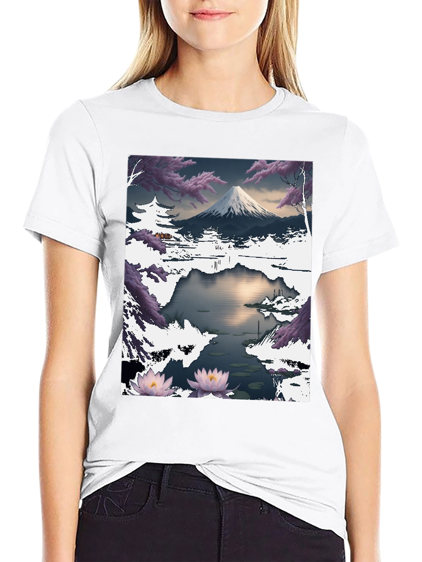 Mount Fuji Landscape Graphic T-Shirt