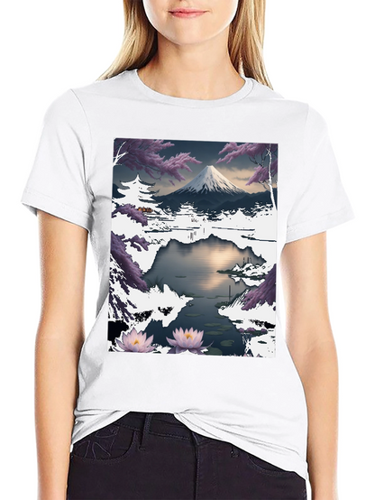 Mount Fuji Landscape Graphic T-Shirt