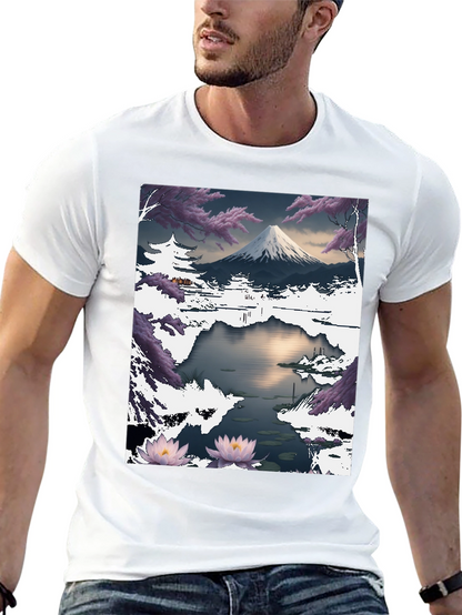 Mount Fuji Landscape Graphic T-Shirt