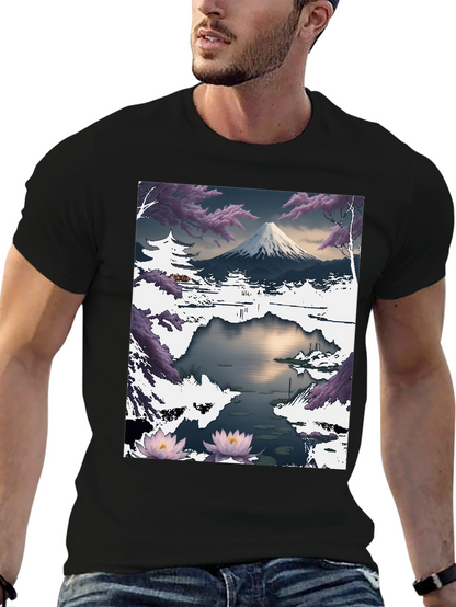 Mount Fuji Landscape Graphic T-Shirt
