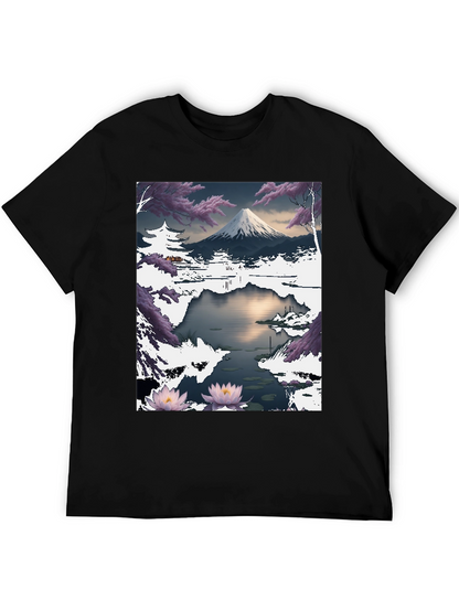 Mount Fuji Landscape Graphic T-Shirt