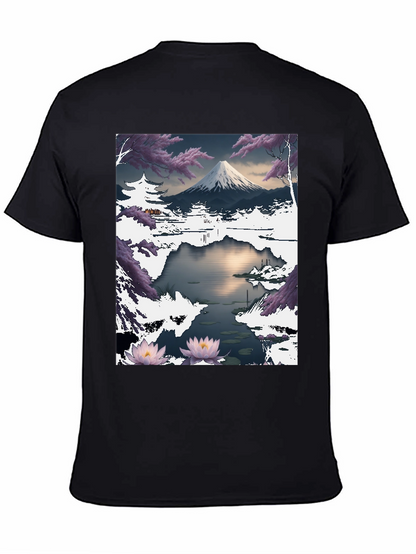 Mount Fuji Landscape Graphic T-Shirt