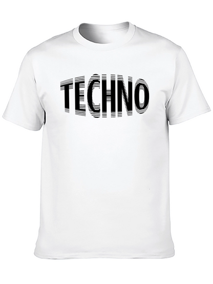 Techno Graphic Print Black T-Shirt