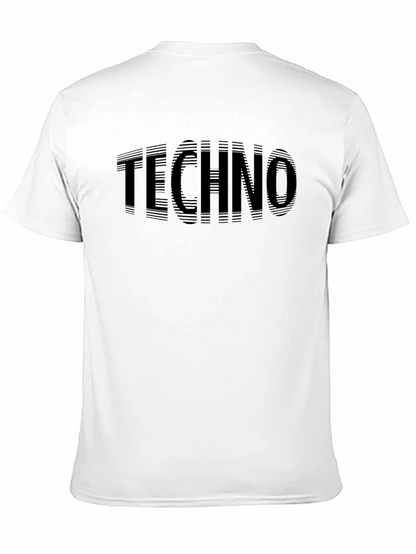 Techno Graphic Print Black T-Shirt