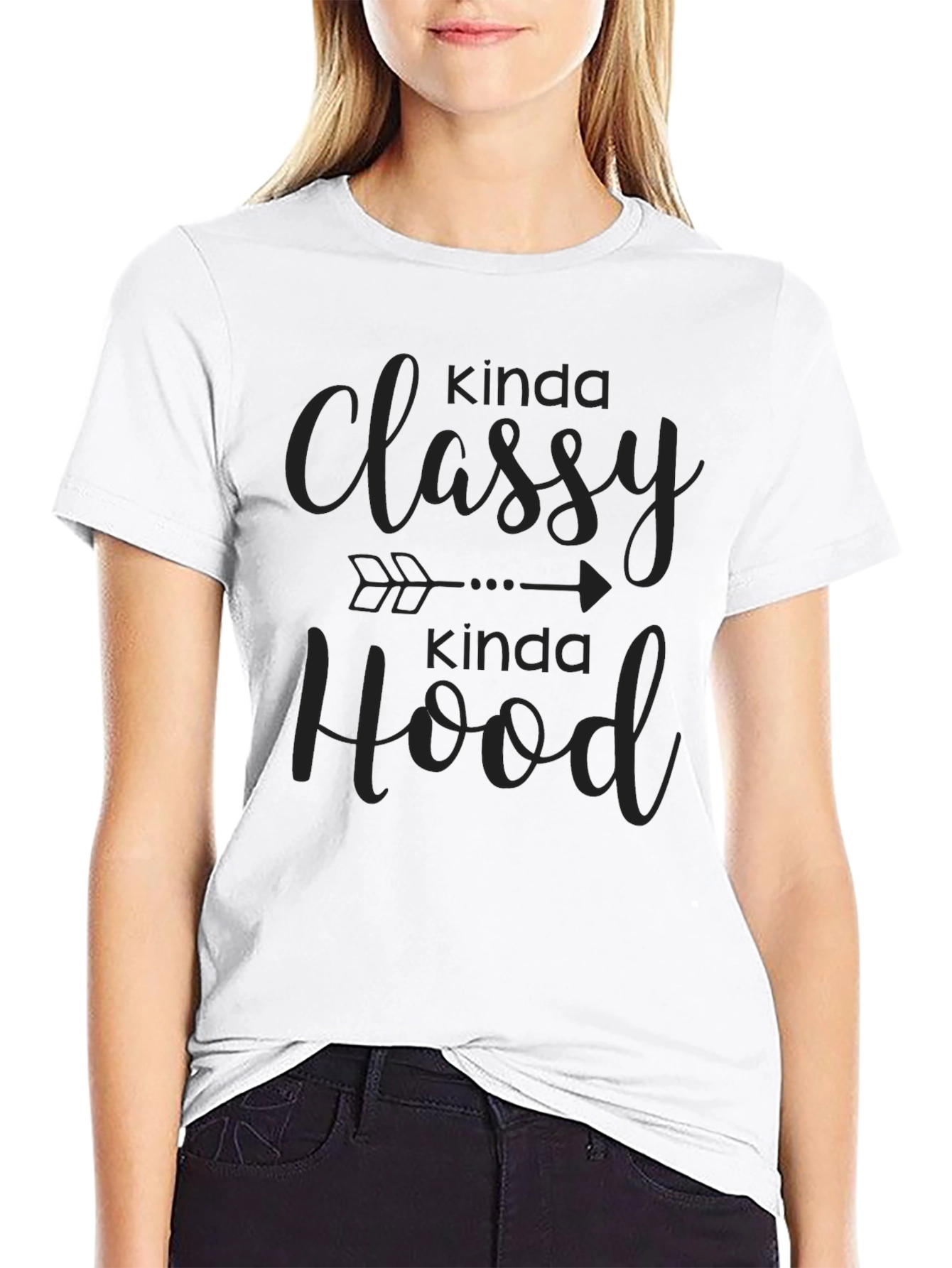 Kinda Classy Kinda Hood Black Tee
