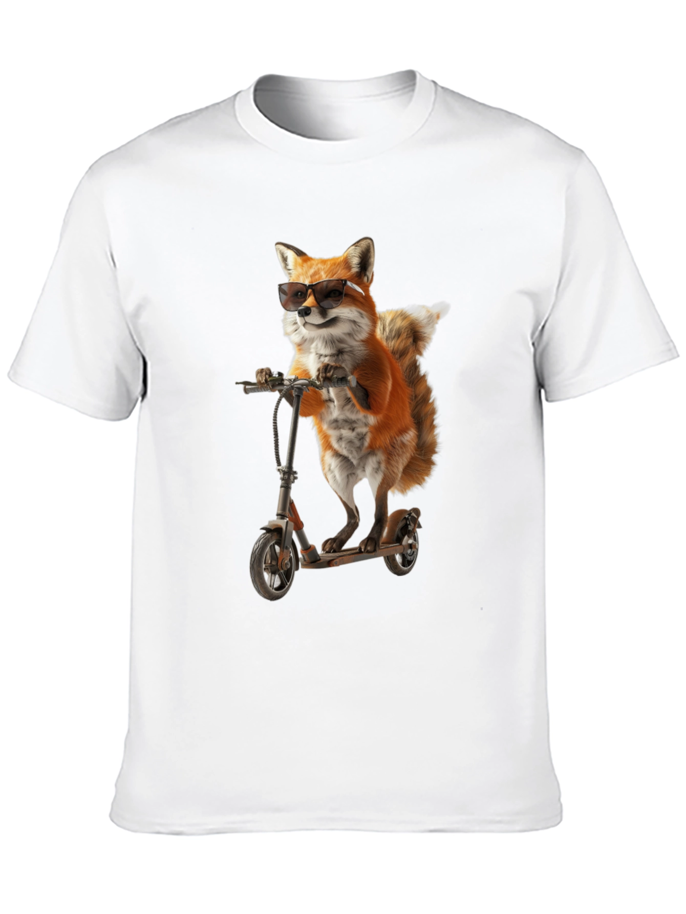 Cool Fox on Scooter Graphic T-Shirt