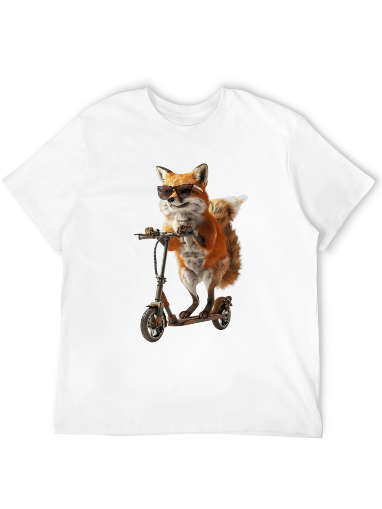 Cool Fox on Scooter Graphic T-Shirt
