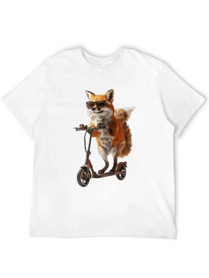 Cool Fox on Scooter Graphic T-Shirt