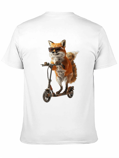 Cool Fox on Scooter Graphic T-Shirt