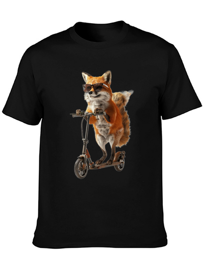 Cool Fox on Scooter Graphic T-Shirt