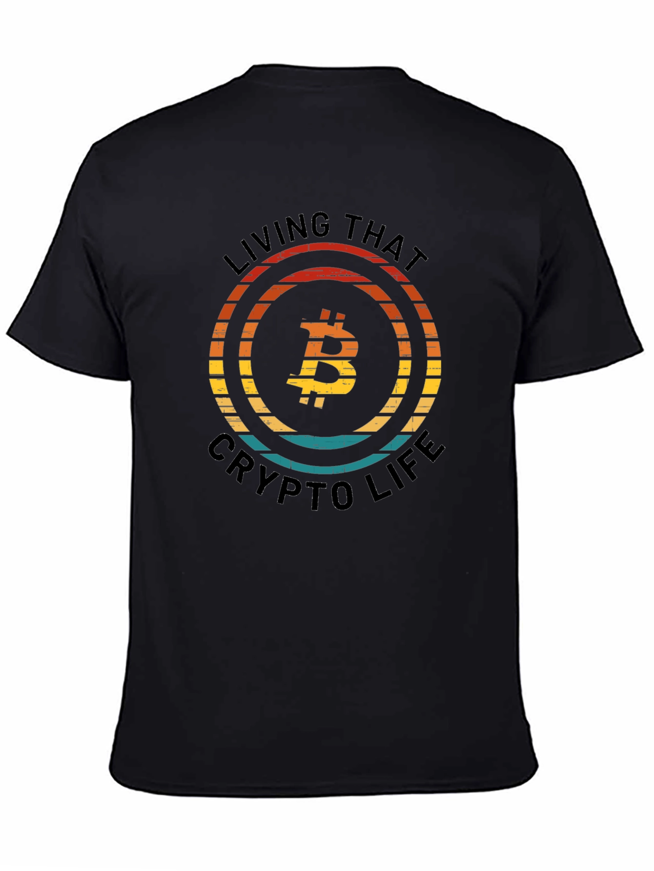 Bitcoin Crypto Life Black T-Shirt