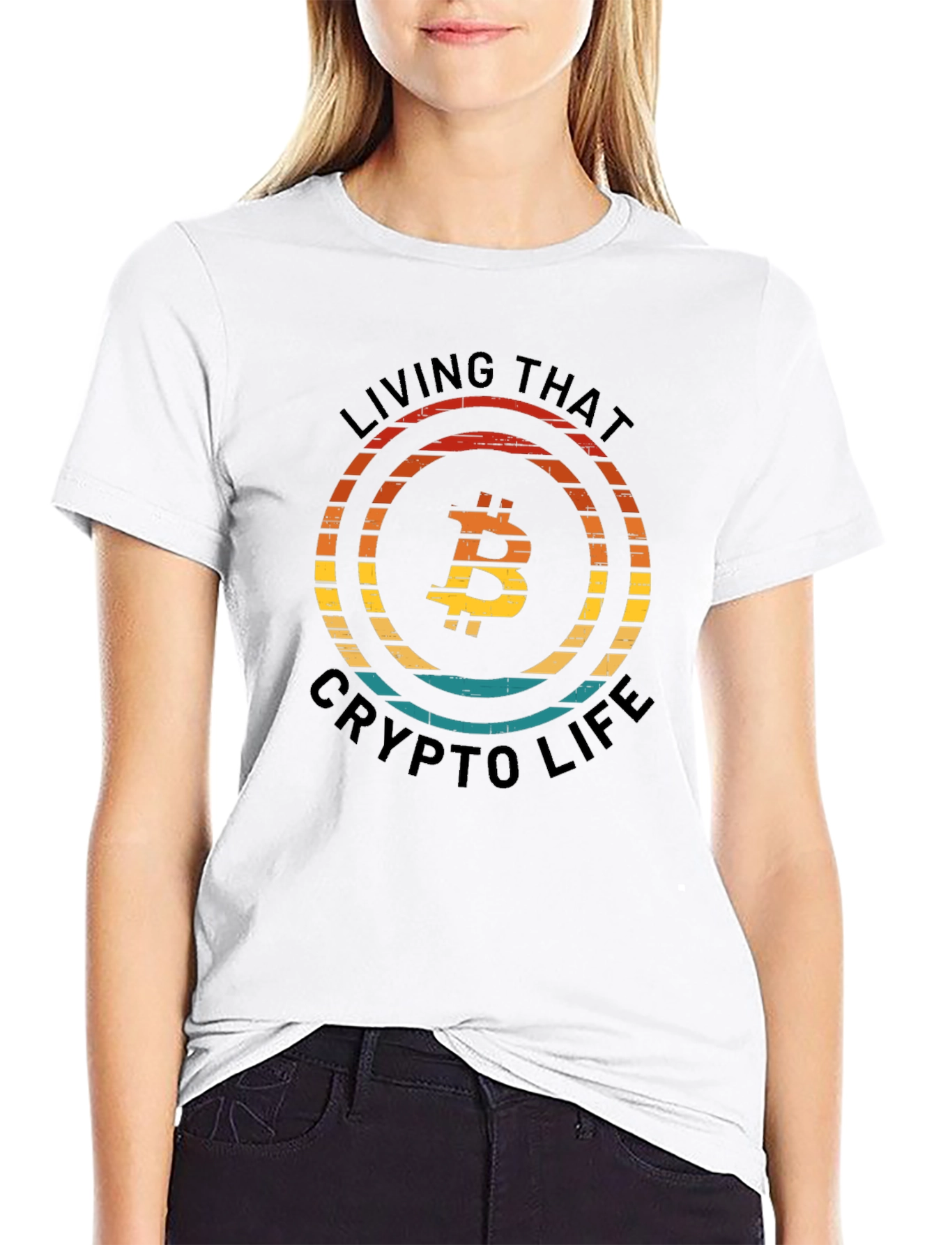 Bitcoin Crypto Life Black T-Shirt
