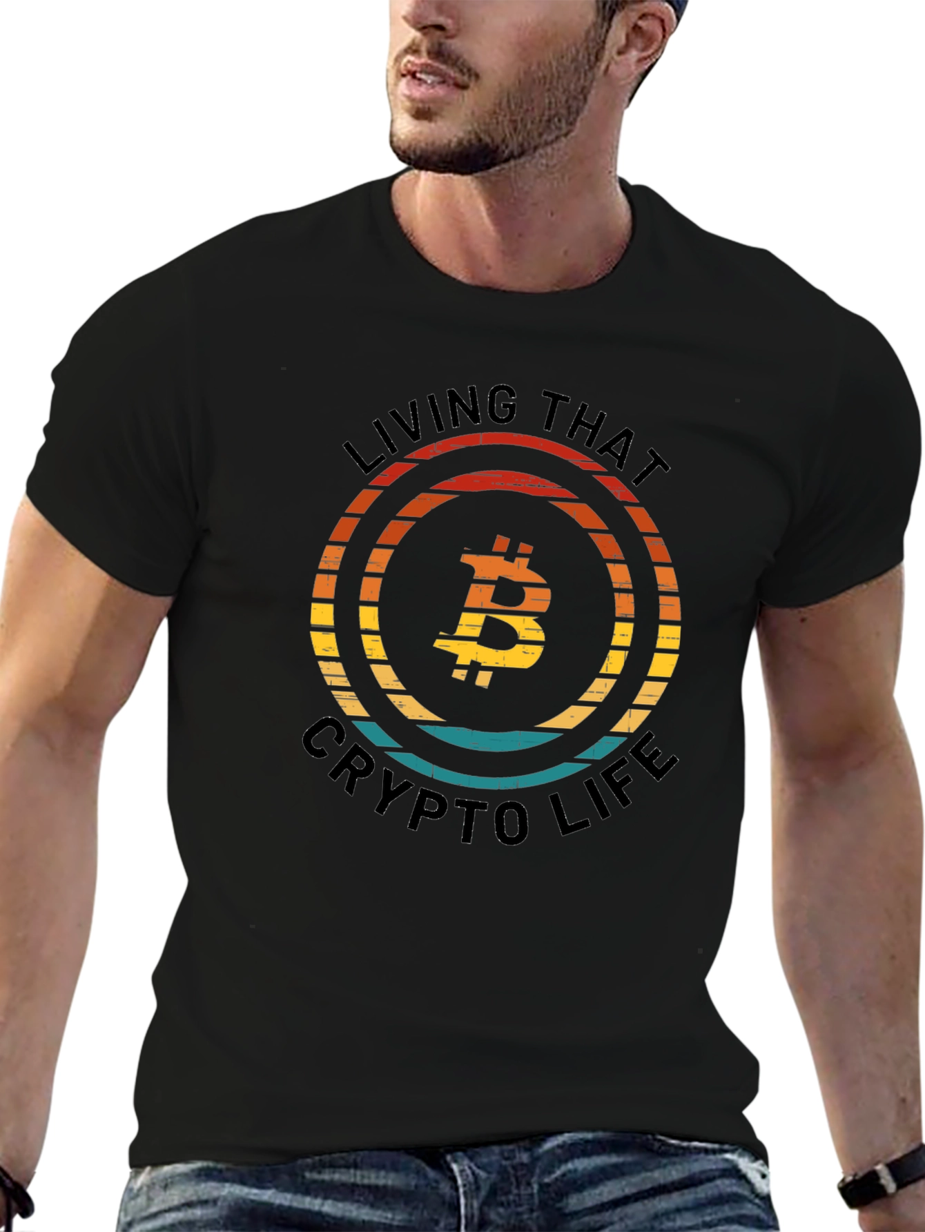 Bitcoin Crypto Life Black T-Shirt