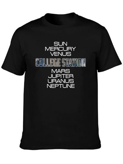 College Station Planets Black T-Shirt
