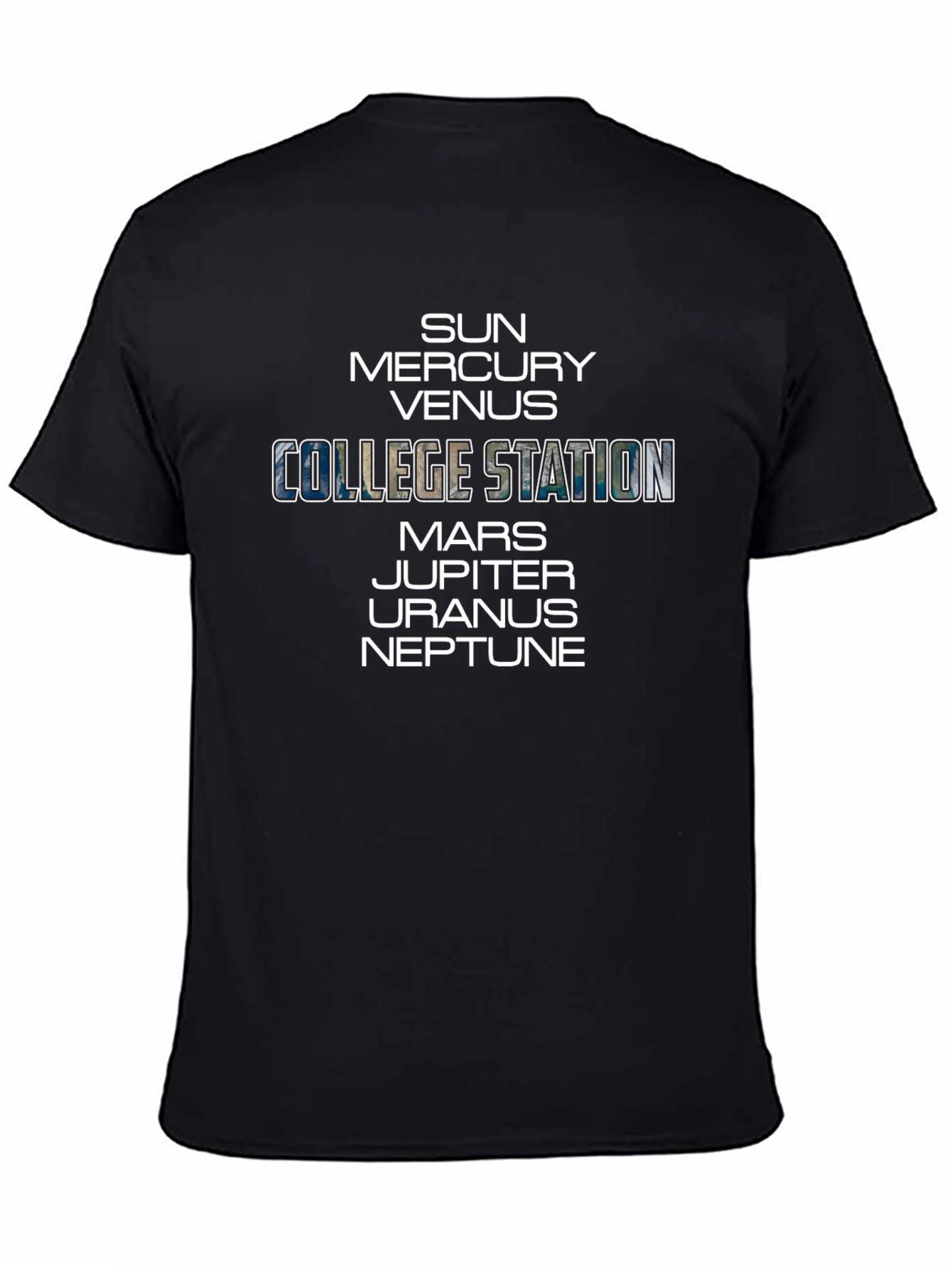 College Station Planets Black T-Shirt
