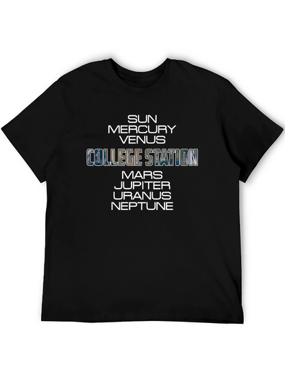 College Station Planets Black T-Shirt
