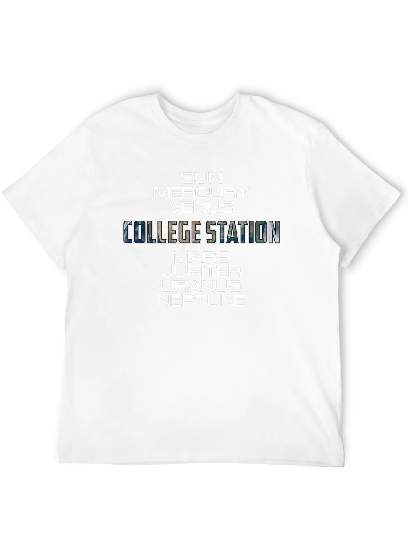College Station Planets Black T-Shirt