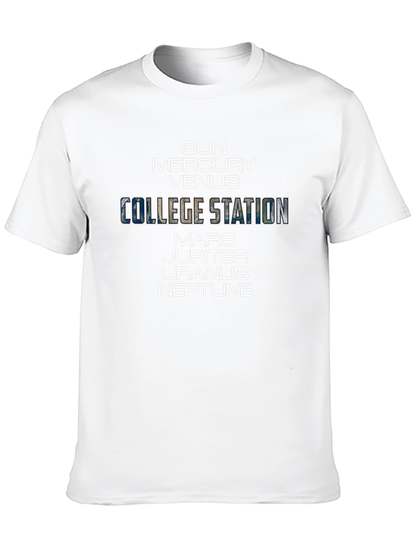 College Station Planets Black T-Shirt