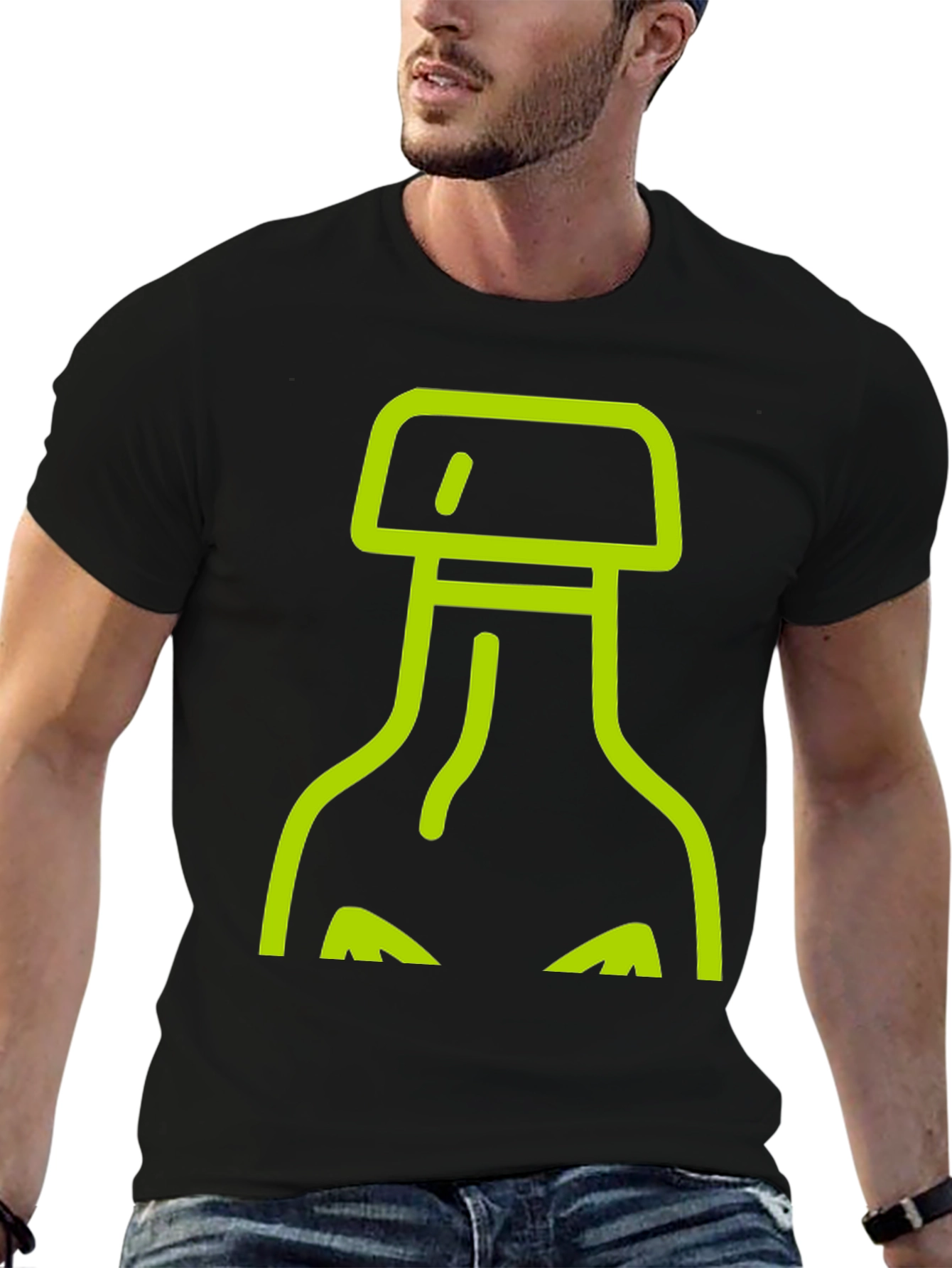 Abstract Bottle Graphic Tee - Black