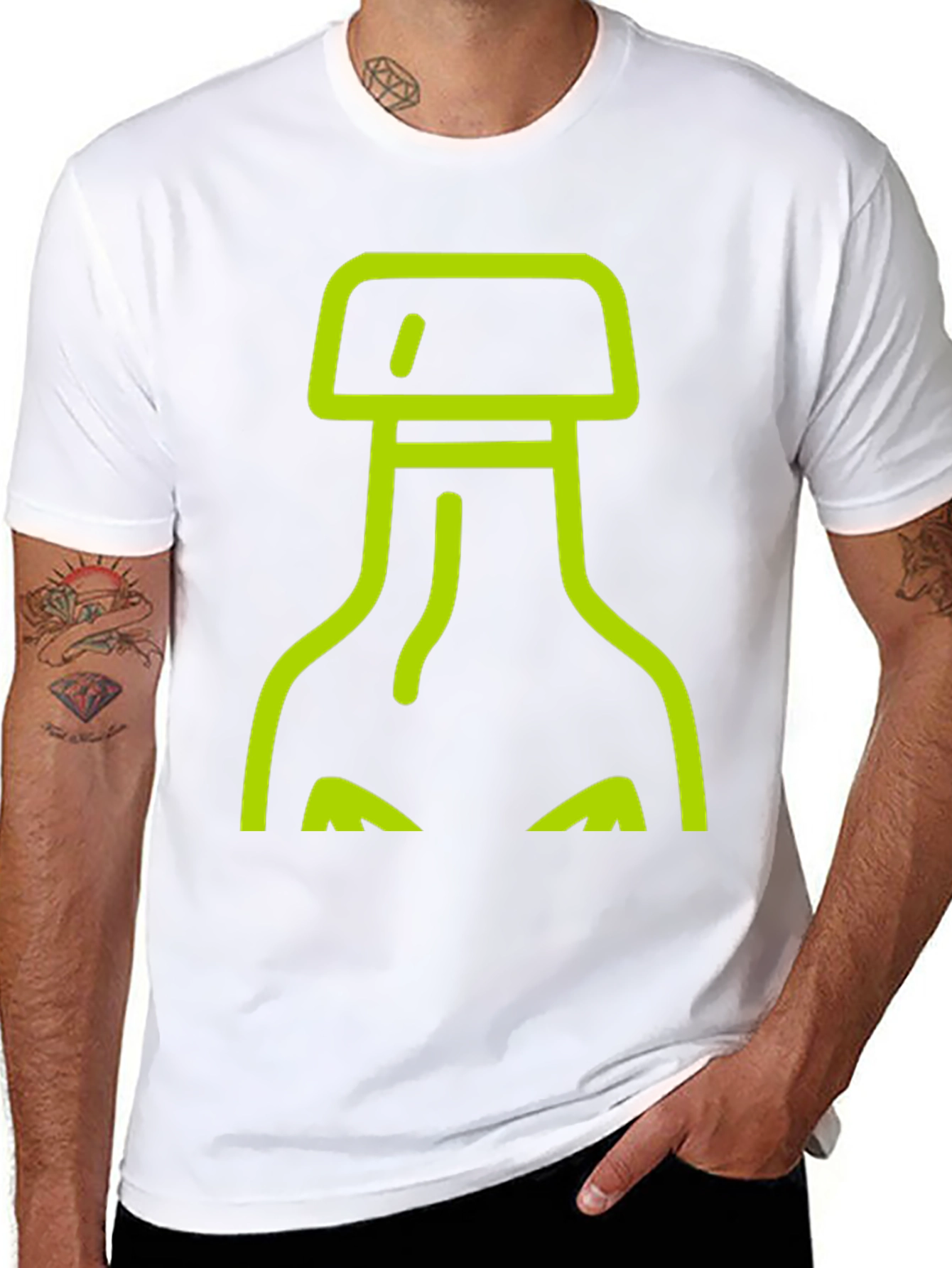 Abstract Bottle Graphic Tee - Black