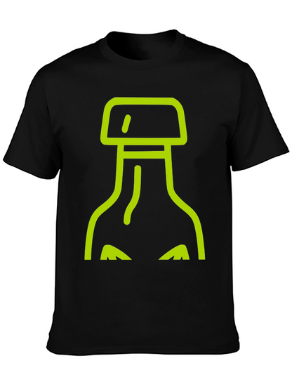 Abstract Bottle Graphic Tee - Black