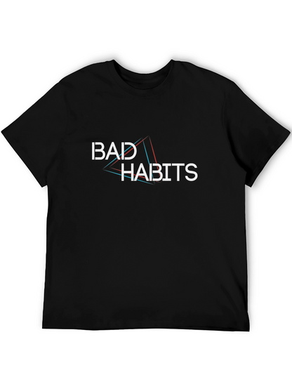 Bad Habits Graphic Print Black T-Shirt