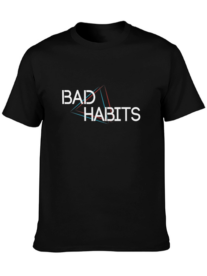 Bad Habits Graphic Print Black T-Shirt