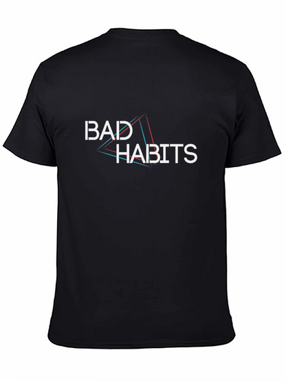 Bad Habits Graphic Print Black T-Shirt