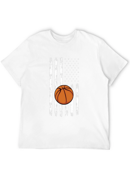 Basketball American Flag Graphic T-Shirt