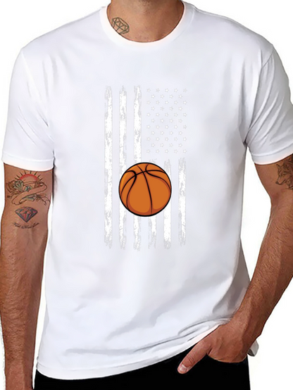 Basketball American Flag Graphic T-Shirt
