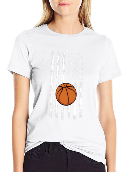 Basketball American Flag Graphic T-Shirt