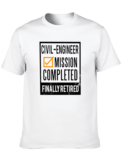 Civil Engineer Retirement T-Shirt - Mission Completed