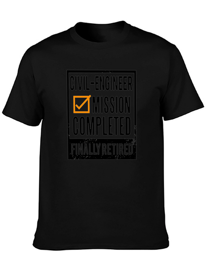 Civil Engineer Retirement T-Shirt - Mission Completed